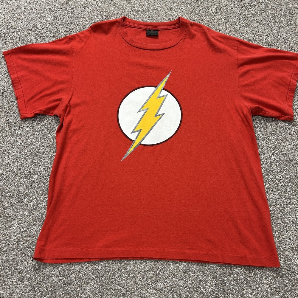 Vintage Flash Shirt Mens XL Red DC Comics Superhero Logo Tee T-Shirt Changes